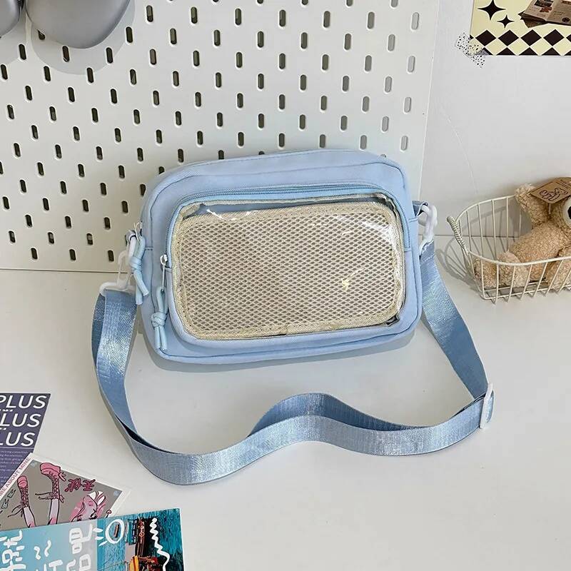 New Y2K Charming Ita Knapsack Roomy Commute Knapsack Female Transparent DIY Display Rucksack Open-air Trend Journey School Tote