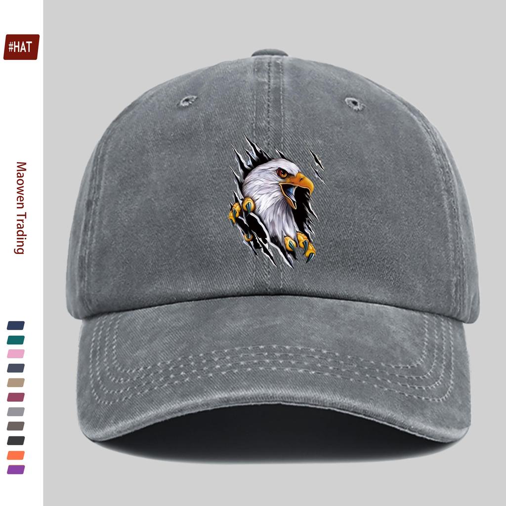 Pc Ripped Eagle D Pattern Print Baseball Cap Sun Hat with Eagle Print Design Comfortable Lightweight Trucker Decorative Hat Bu