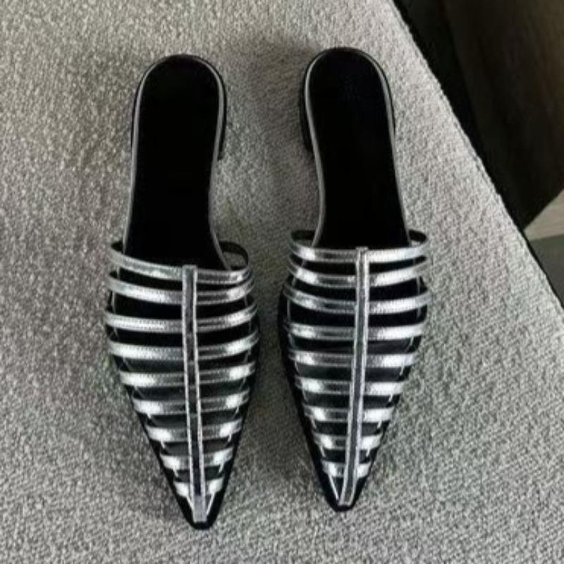 Fashion Baotou Sandals Spring New Pointed Head Shallow Mouth Thin with Soft Sole Anti-slip Wear-resistant Flat Slippers