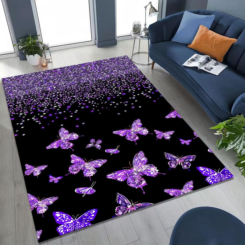 27 Style Dream Butterfly Flower Cartoon Rug Carpet for Bedroom Living Room Sofa Home Doormat Decor,Kids Play Non-slip Floor Mat