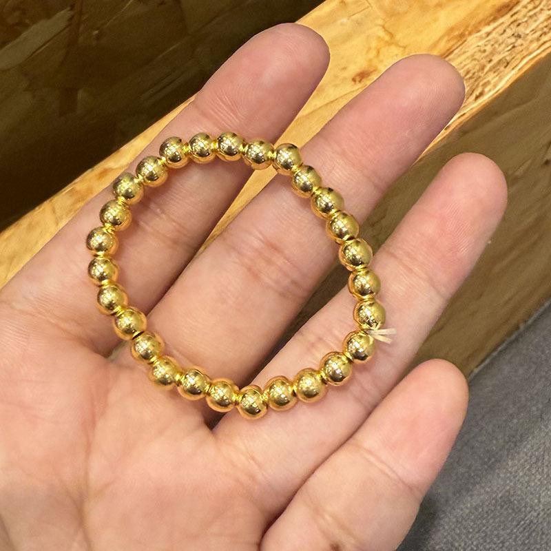 Korean Style Handmade Heart Beaded Stretch Bracelet - Elegant, Simple, and Fashionable
