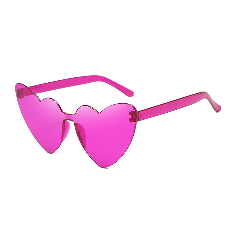 Thin peach heart sunglasses love sunglasses jelly color rimless heart type one-piece glasses candy color eyes