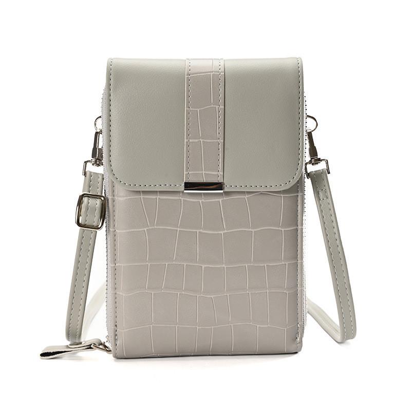 New 2023 Women's Crocodile Pattern Belt Buckle Cover Bag Multi-functional Mini Phone Bag Pu Leather Material