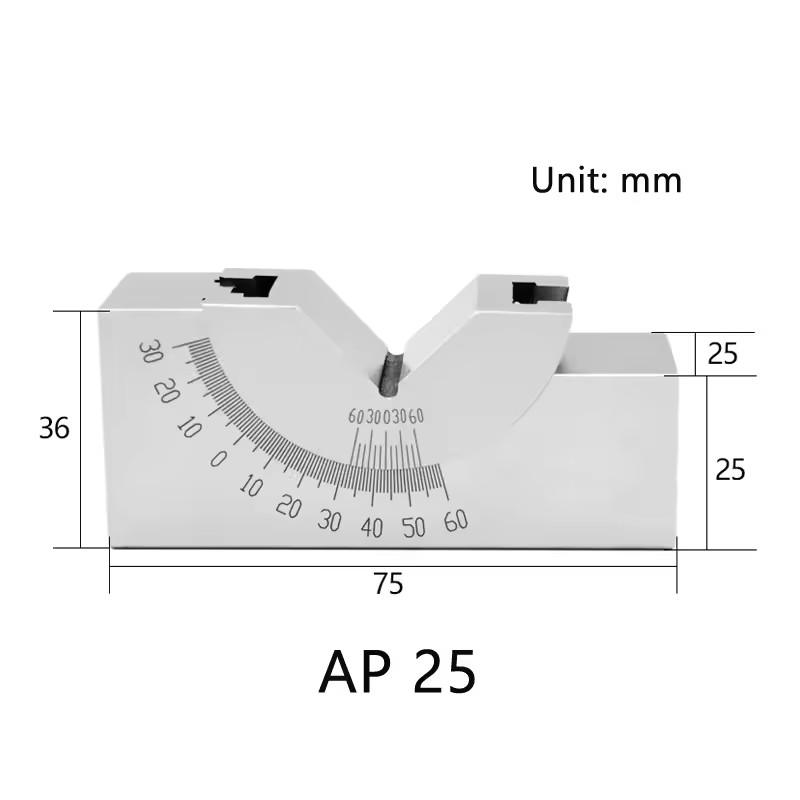 

Фрезерний верстат Прецизійні деталі Регульована колодка 0/30/60 Кутовий датчик Debugge V Block Angler Верхній інструмент AP25 AP30 AP46 Для вимірювання