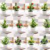 Artificial Potted Flower Plant Decorative Tabletop Faux Greenery Indoor Home Office Desk Ornament with Plastic Pot for Living Room Bedroom