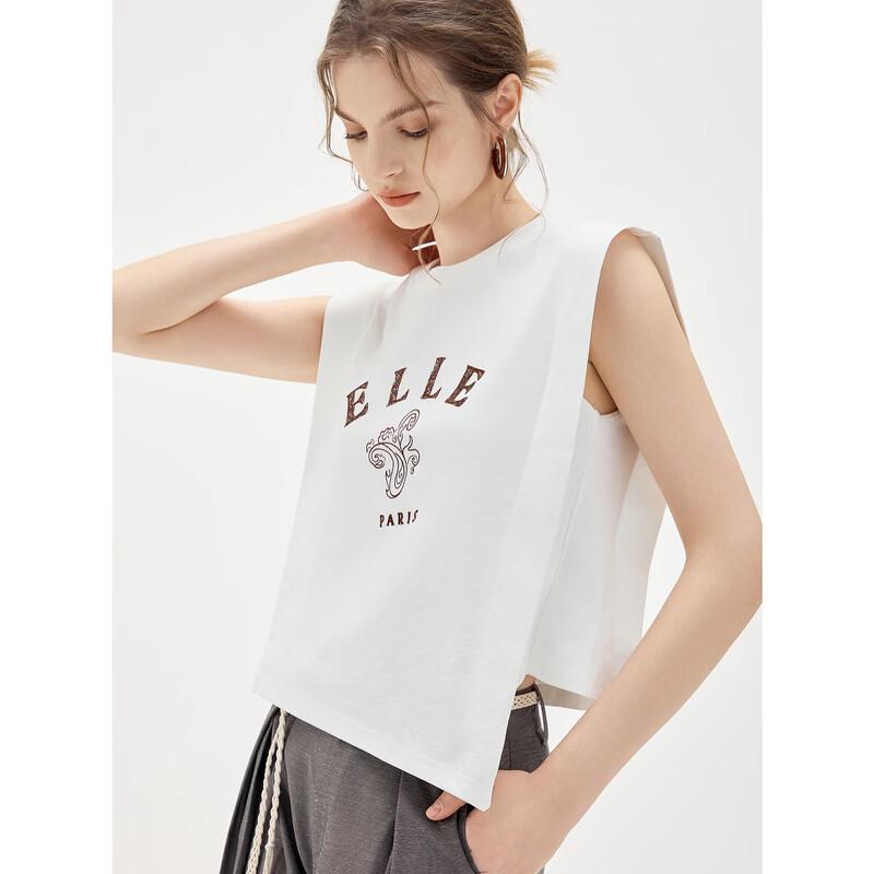 

ELLE Women s Sleeveless Embroidered T-Shirt M