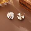 Glass Bead Stud Earrings Sparkling Crystal Elegant Fashion Versatile Women Jewelry Trendy Chic Statement Earrings High Sense Daily Wear Accessory