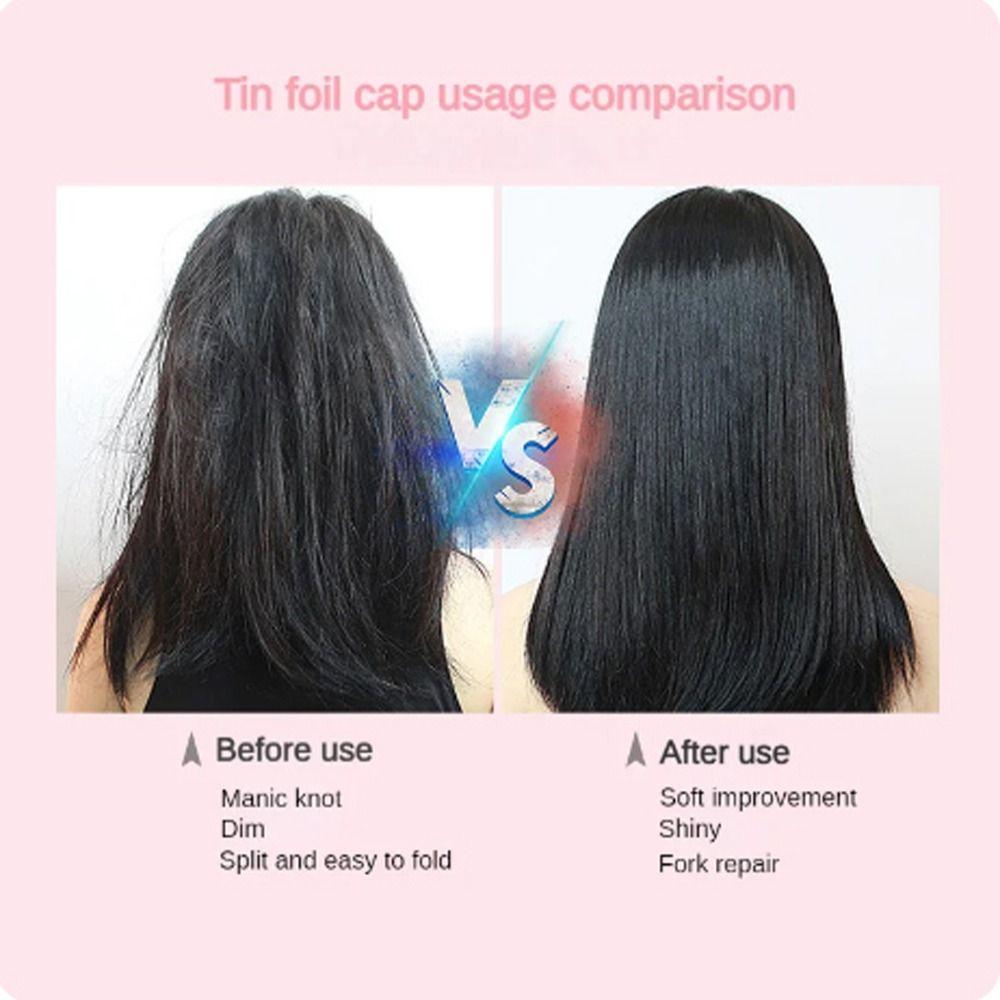 Shower Cap Self-heating Tin Foil Hat Thermostatic Smooth Hair Oil Baking Cap  Bathroom