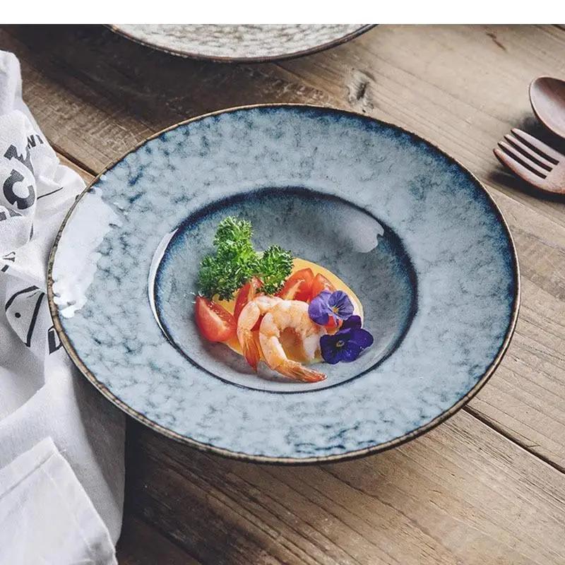Ceramic Dinner Plate Restaurant Thick Soup Pasta Dessert Dish Snack Plates Sushi Specialty Tableware