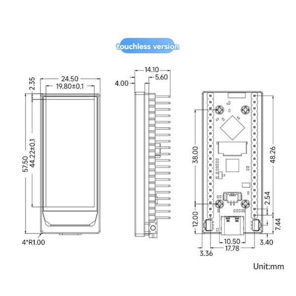 ESP32-S3 1.91" AMOLED CNC (Random Color) - Item No. 28872