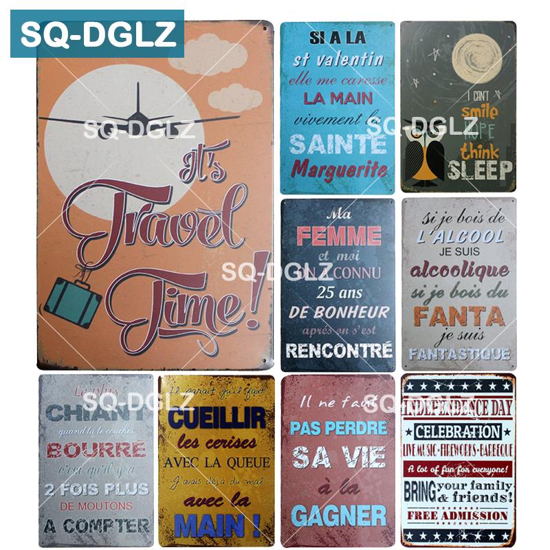 

[SQ-DGLZ] Французская металлическая вывеска, праздничная жестяная вывеска, металлические вывески, домашний декор, живопись, таблички, художественный постер