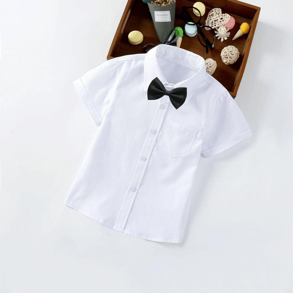 Baby Boys' White Short-Sleeve Performance Summer Shirt