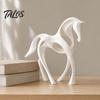 Artistic Horse Figurine 3D Printed Abstract Statue, Minimalist Hollow White for Shape Decor Desk Decor, Animal Ornament Home Living Room