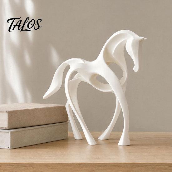 Artistic Horse Figurine 3D Printed Abstract Statue, Minimalist Hollow White for Shape Decor Desk Decor, Animal Ornament Home Living Room