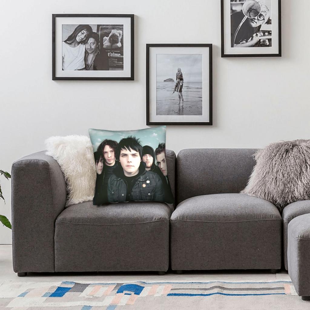 My Chemical Romance Band Pillowcases Retro Trendy Pillow Case For Couch Sofa Bedroom Print Pillow Cover