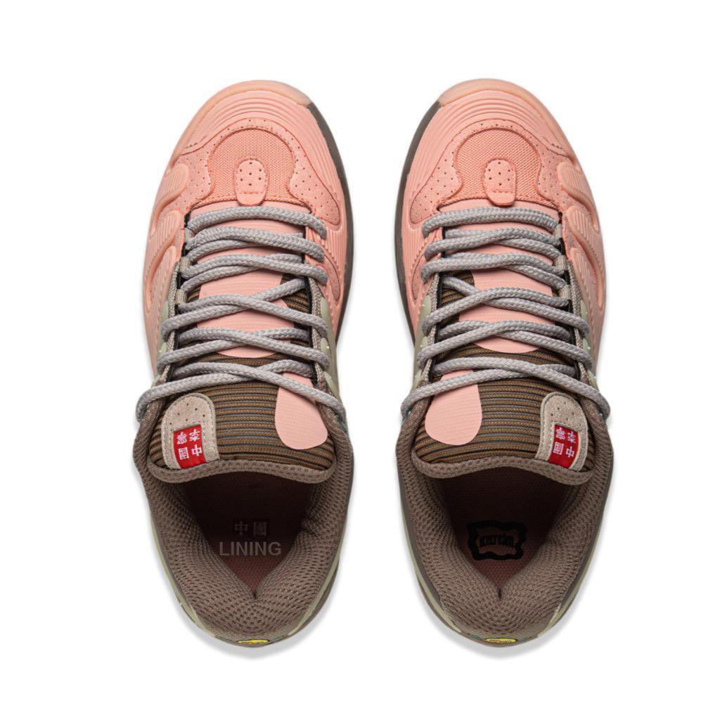 Li Ning Ice Cream Shoes Skateboard Series Trendy Sports Wear Durable Non-Slip Low-Top Skate Shoes Unisex sneaker Pink Gray Yellow AEPU083-2