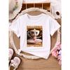 BALLERINA CAPPUCCINA Children's casual short-sleeved T-shirt with gold letters Cartoon ballerina cappuccino print top