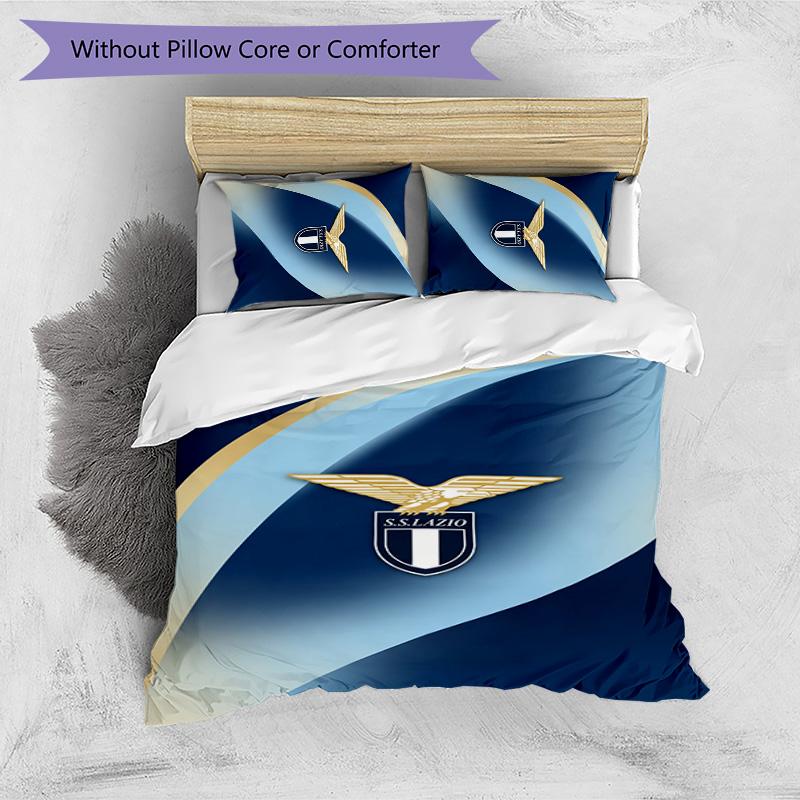 Lazio FC Printed 3PCS Bedding Set Breathable Duvet Cover with Pillowcases Decorative Bed Linen for Bedroom Home