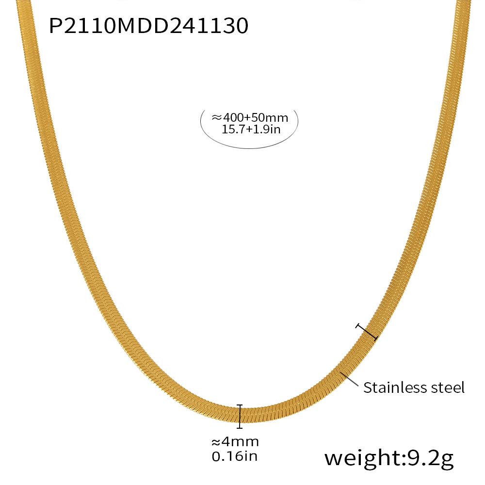 Qiong Yao 18K Gold Plated Stainless Steel Double Layer Heart Necklace with Water Ripple Chain