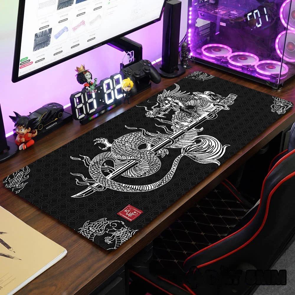 Large Dragon Mousepad Gamer Office Mouse Pad Gaming Room Accessories Desk Mat Art Keyboard Mats 600x300 Mausepad Washable Mats