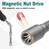12Pcs 6-13mm Magnetic Hex Socket 1/4" Hex Shank CR-V Steel Quick-Release Impact Driver Socket Wrench for Impact Drill Power Nut