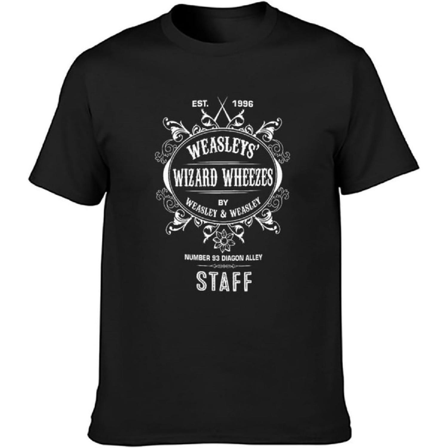 Mpxlsii Мужские Weasleys Wizard Wheezes Унисекс Черные Хлопковые Футболки с Принтом Футболки Черные S