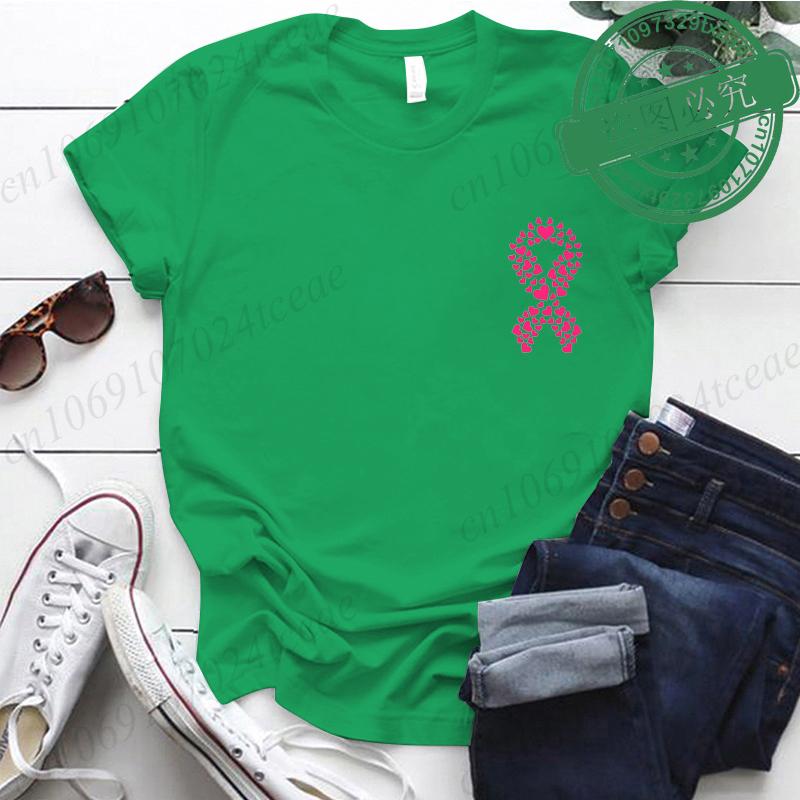 Breast Cancer Awareness Printed Women Tshirt Short Sleeve Pink Clothes Tops Breast Cancer Survivor Tee Shirt Clothing for Women