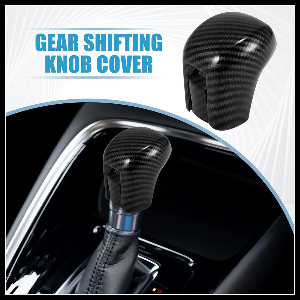 Gear Shift Knob Cover Automatic Transmission Lever Trim for Honda Civic 10th Gen 2016 2017 2018 2019 2020 2021 ABS Carbon Fiber Pattern Black Durable