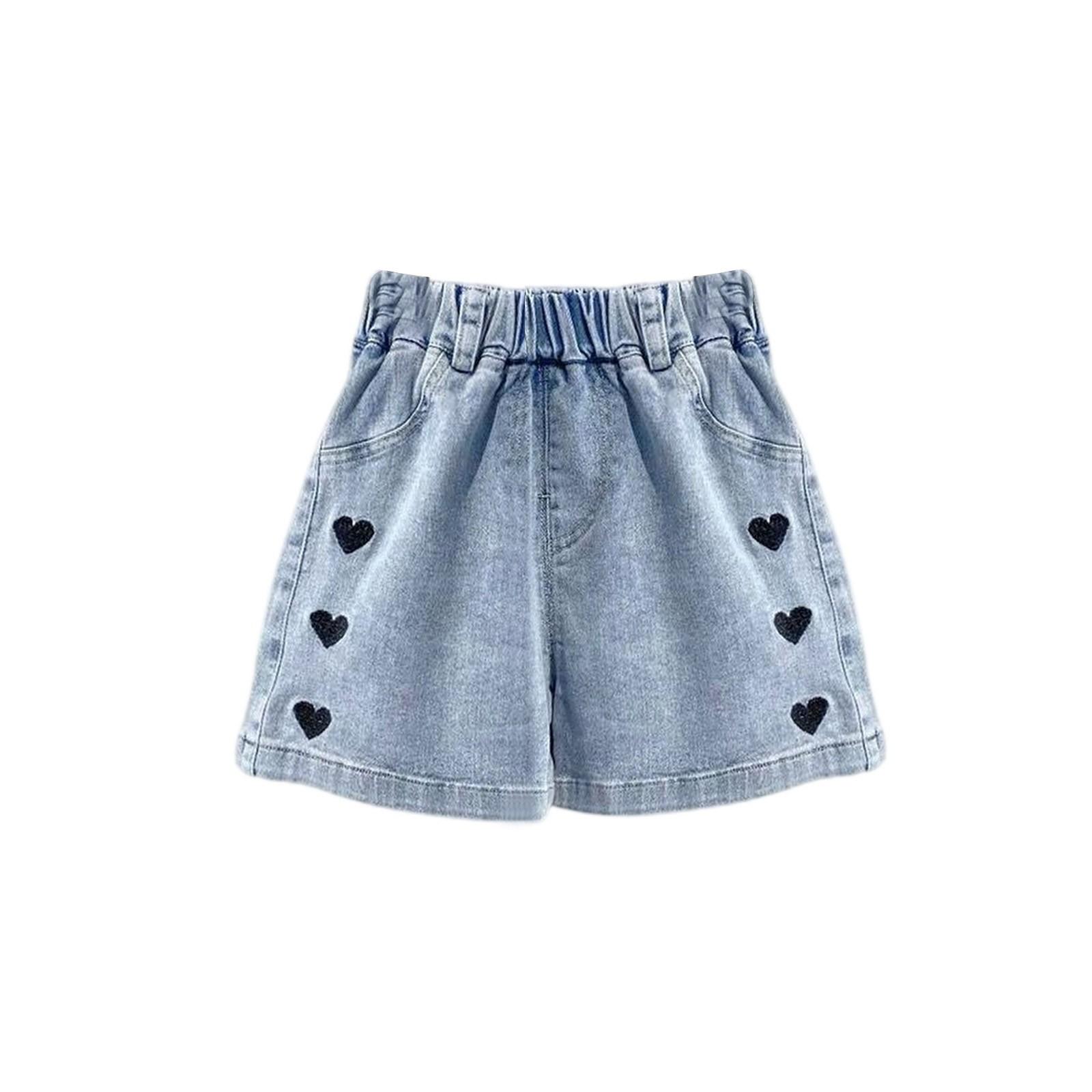 

Летние джинсовые шорты для девочек - легкие эластичные повседневные шорты с высокой талией 160 чёрный