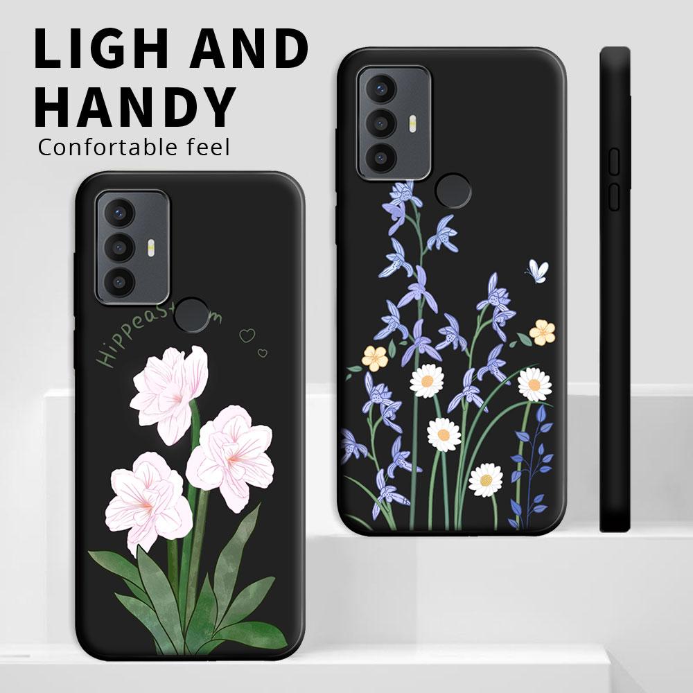For TCL 30E / TCL 30 Plus Case Cartoon Cute Cat Flower Shockproof Silicone Soft TPU Phone Case For TCL 30 5G 30SE Back Cover