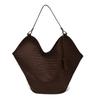 2026 Autumn Korean Woven Texture Bucket Bag - Trendy Large Capacity Shoulder Bag for Women and Kids