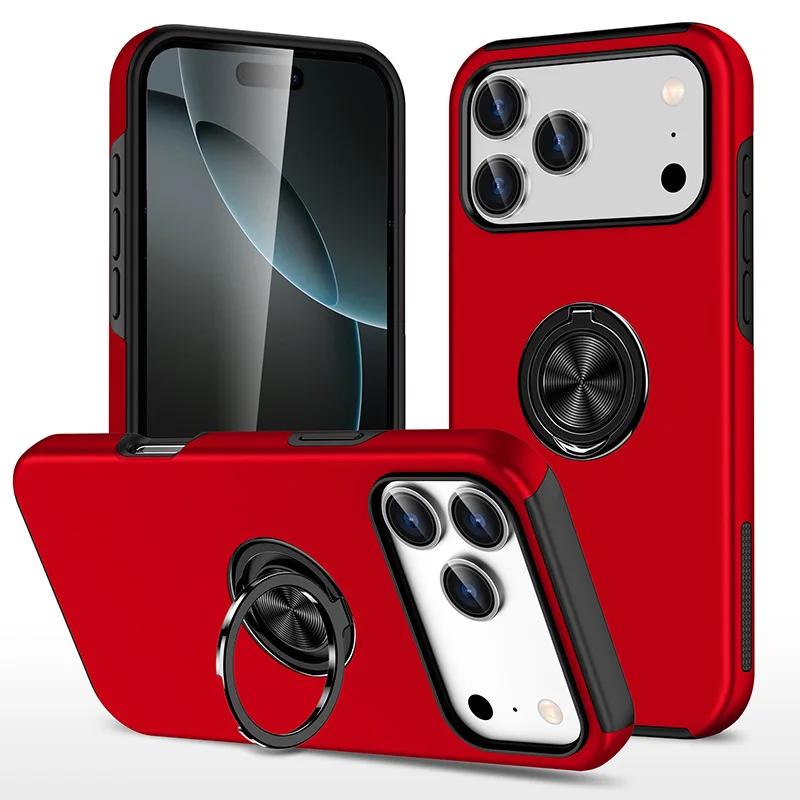 Magnetic Ring Holder Phone Case for IPhone 17 Air 16E 16 15 14 Pro Max 13 12 Mini XS X XR 7 8 Plus Hard Shell Shockproof Cover