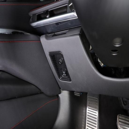 ABS Carbon Fiber Interior E-Parking Button Trim Cover Fits Corvette C8 -2024