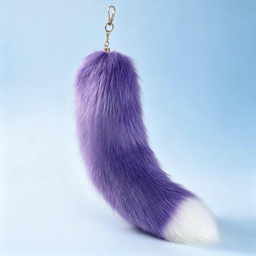 Faux Fur Fox Tail Bag Charm - Schoolbag & Car Keychain Accessory