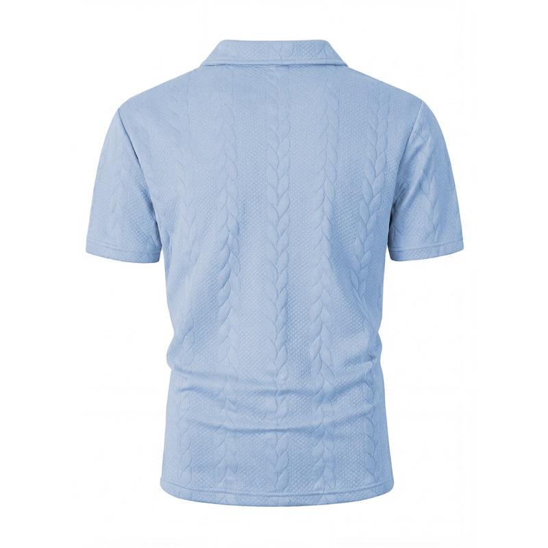 Men's Polo Shirt New Summer Short Sleeve Casual Solid Color Turn-down Collar Tee Loose Fit Tops
