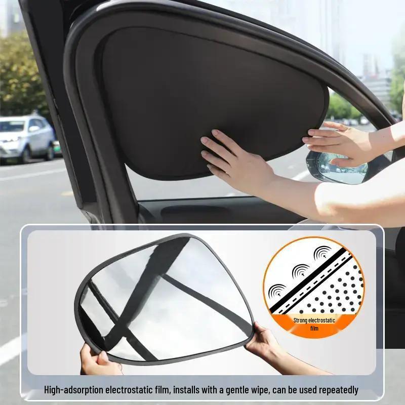 Electrostatic Adhesion Car Sunshade - Glass Heat Insulation Blackout Curtain for Sun Protection