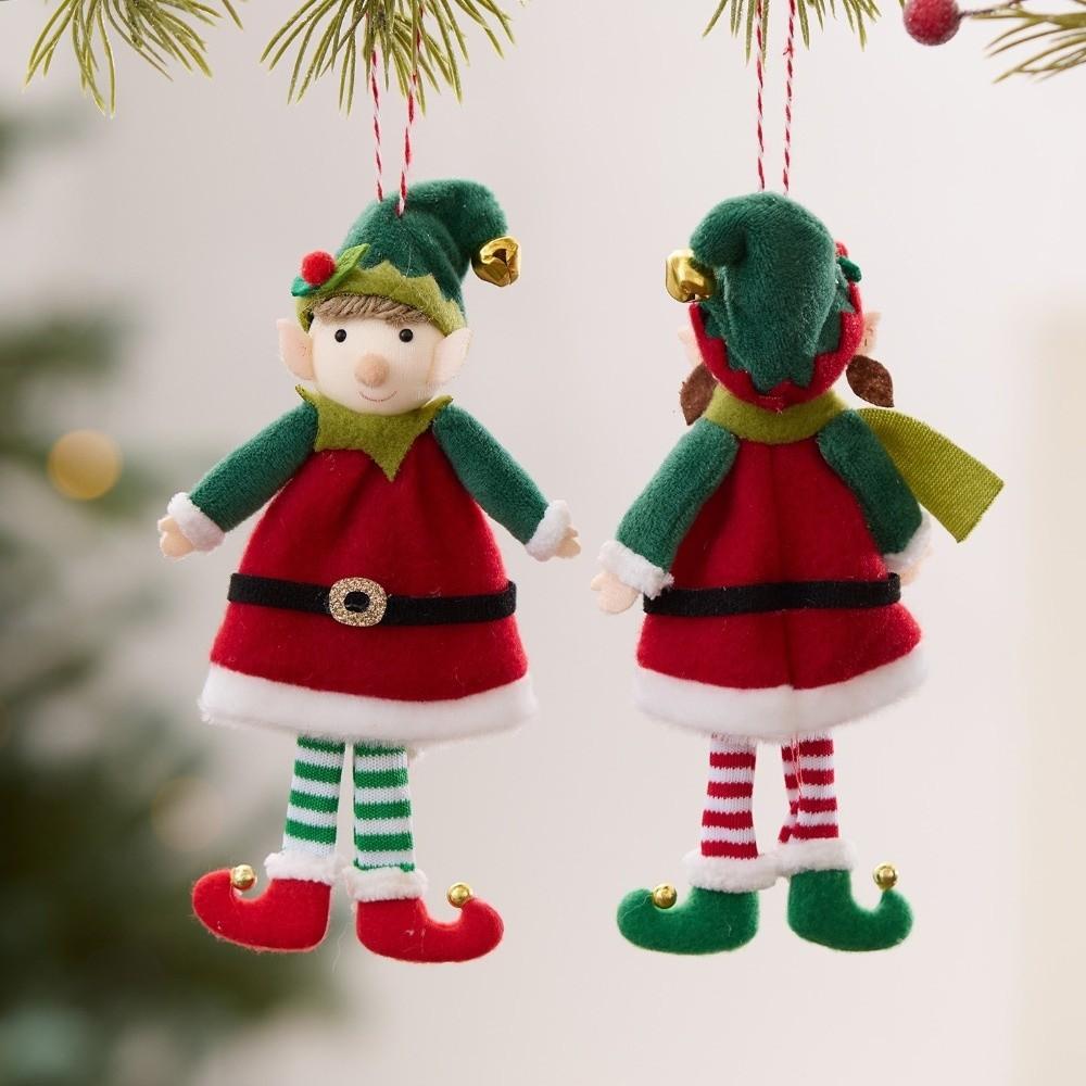 Boy Girl Hanging Bell Elf Cute Christmas Tree Pendant Elf Plush Doll  Christmas Party