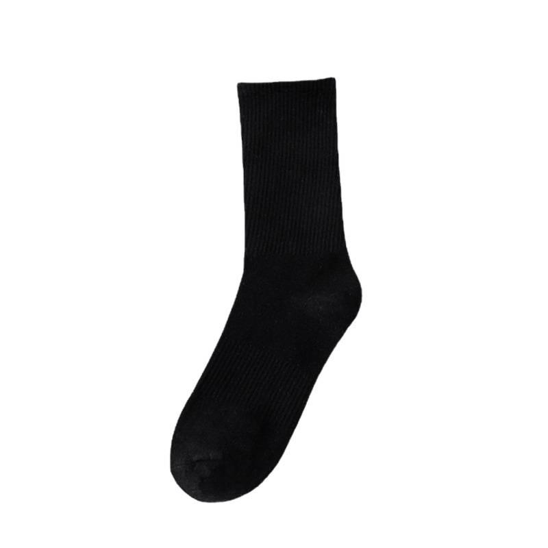 Unisex Mid-Calf White Socks - Versatile, All-Season, Sweat-Absorbing, Thin, Solid Color Ankle-Length