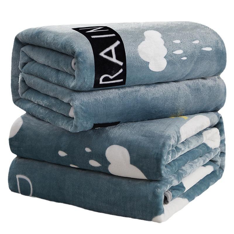 Flannel Coral Fleece Blanket for All Seasons - Air Conditioning & Winter Use