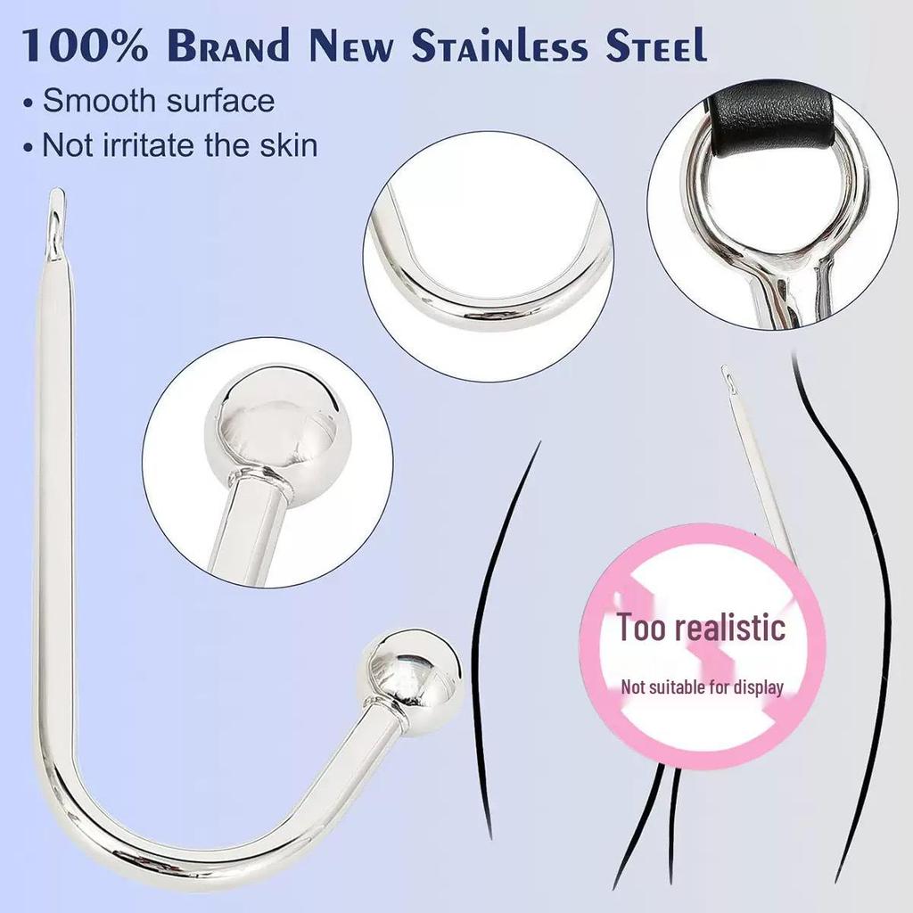 Stainless Steel BDSM Collar and Anal Hook Set