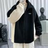 Contrast Color Lamb Wool Granular Fleece Cotton-padded Jacket Men's Korean Version Stand-up Collar Sweater Thermal Jacket