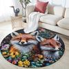 City Fox,Round Area Rug,Carpet Rug for Living Room Bedroom Sofa Playroom Decor,Non-slip Floor Mat