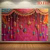 1 2D Flat Indian Style Party Banner - Exotic Holiday Decoration Background Cloth