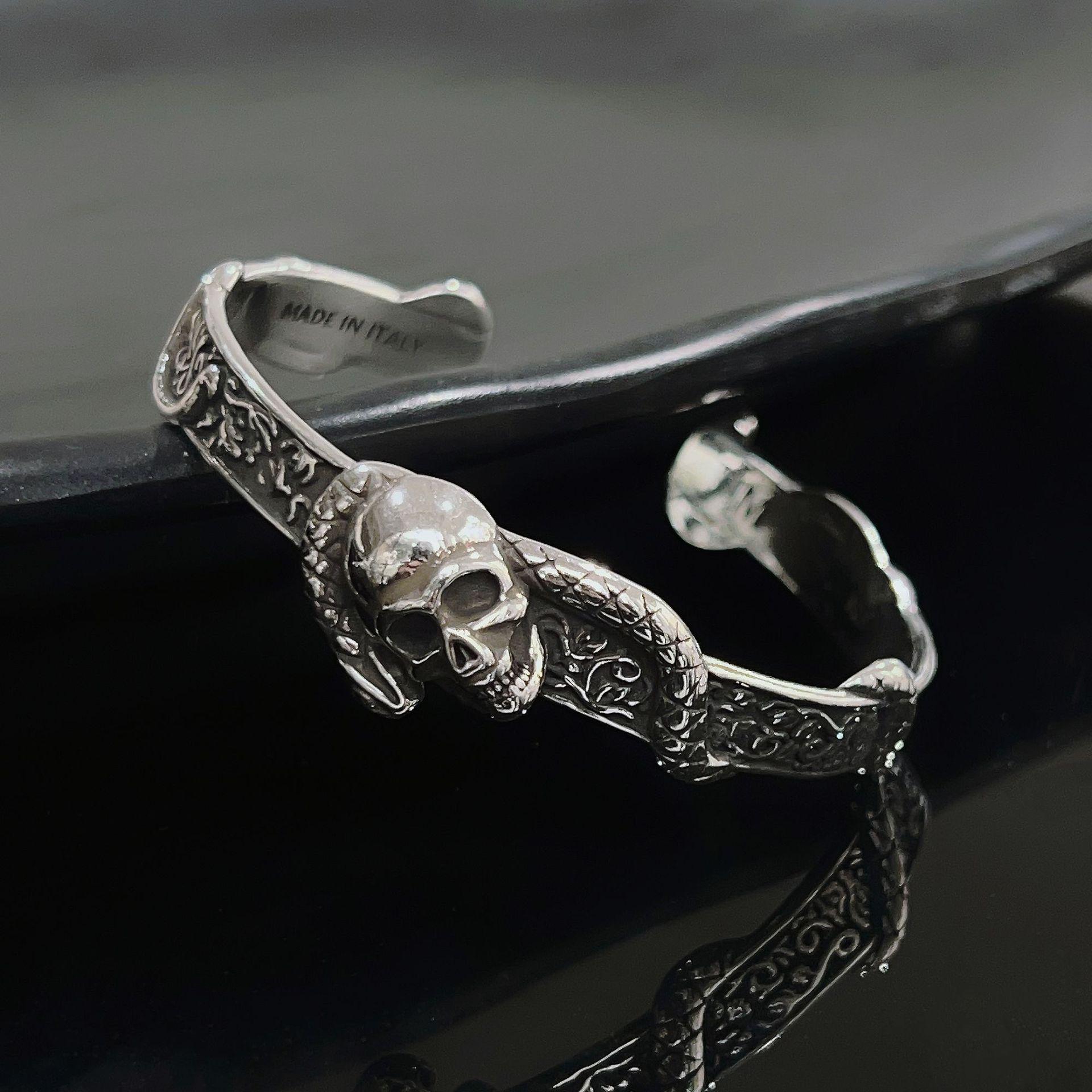 

Персонализированный Унисекс Винтажный Панк Браслет Череп Змея