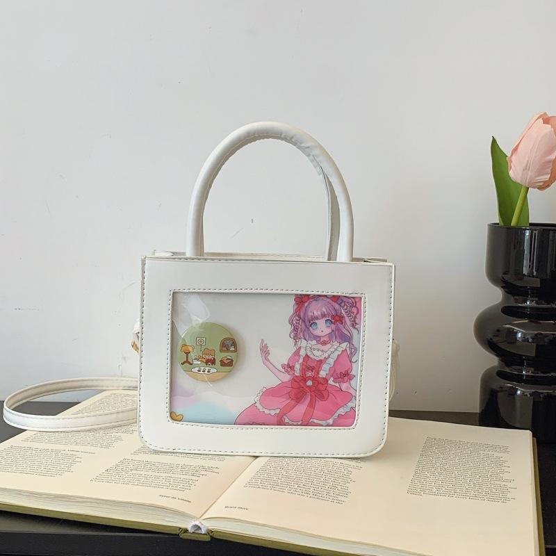 2025 Spring and Summer New Niche Design Messenger Handbag High Value Simple Foreign Style Solid Color Transparent Small Square Bag