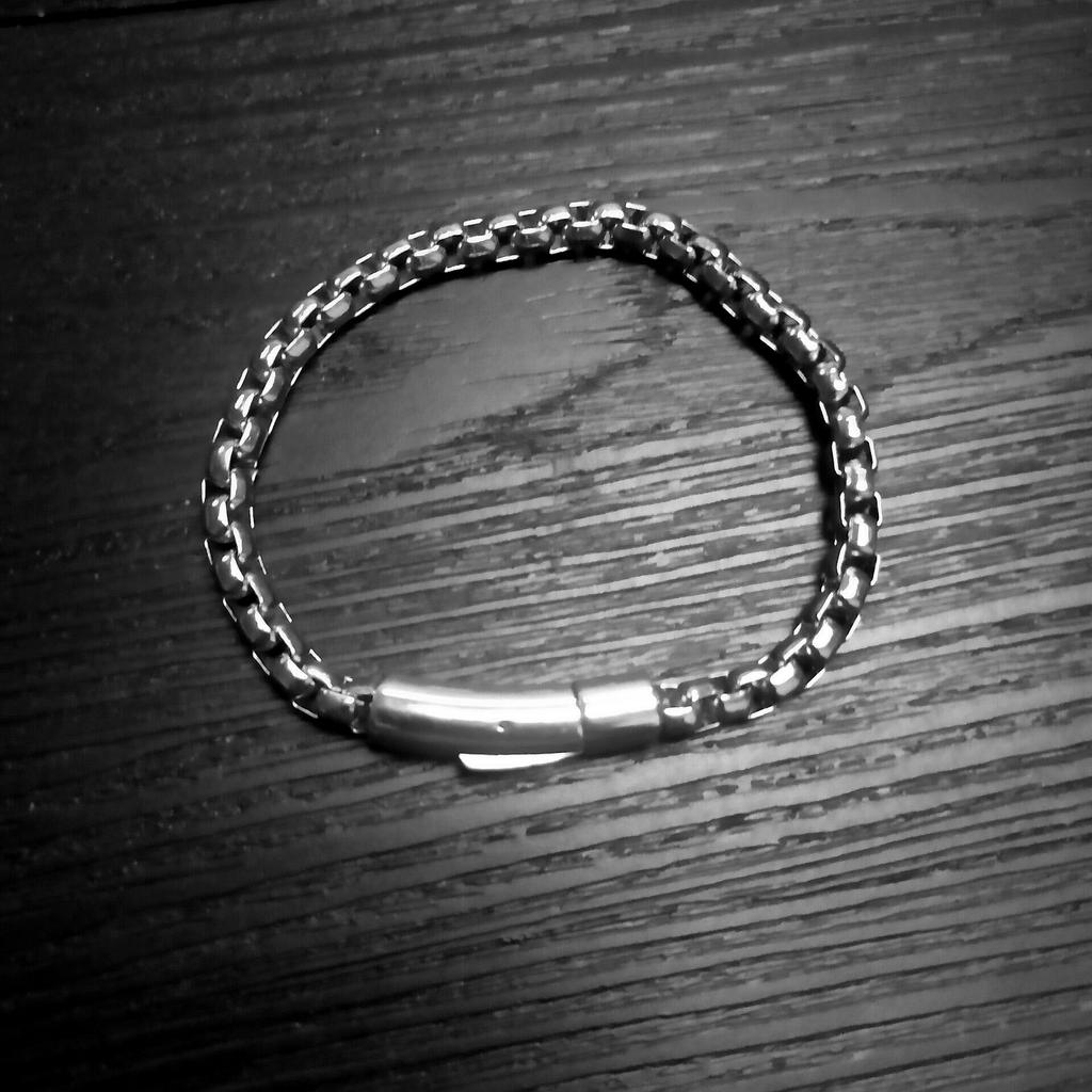 Accessories, Men'S Stainless Steel Square Pearl Bracelet, Creative Personality Trend Titanium Steel Hip Hop Jewelry