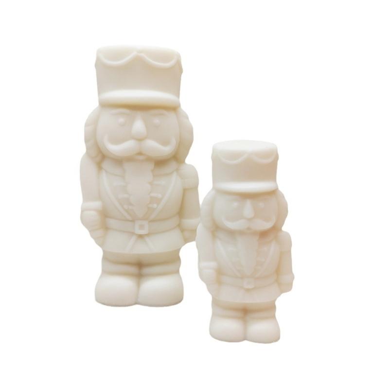 Nutcrackers Soldier Shape Silicone Mold Christmas Nutcrackers 3D Silicone Candle Mold for DIY Resin Crafts Home Decors