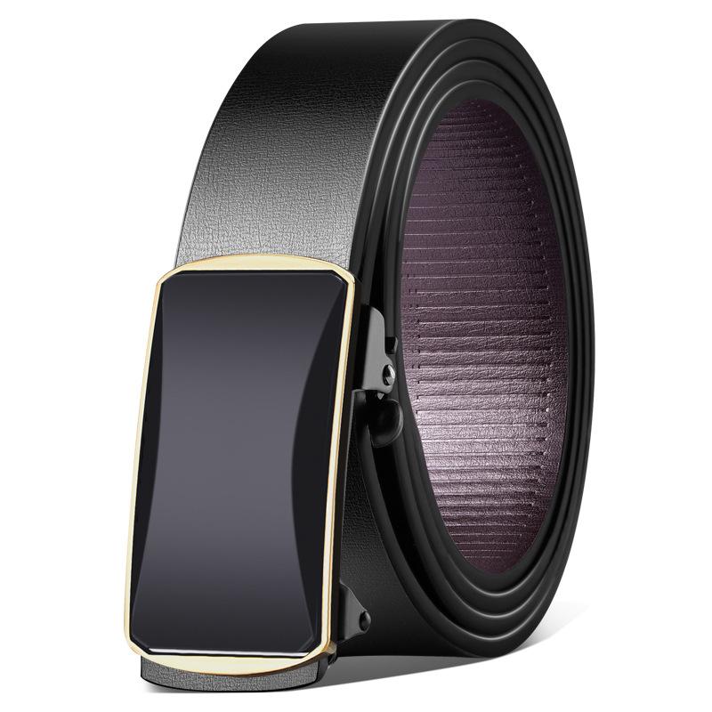 Men s Belt Inside The Toothless Automatic Buckle Belt for Men s Fashionable and Versatile Business Trousers 120cm