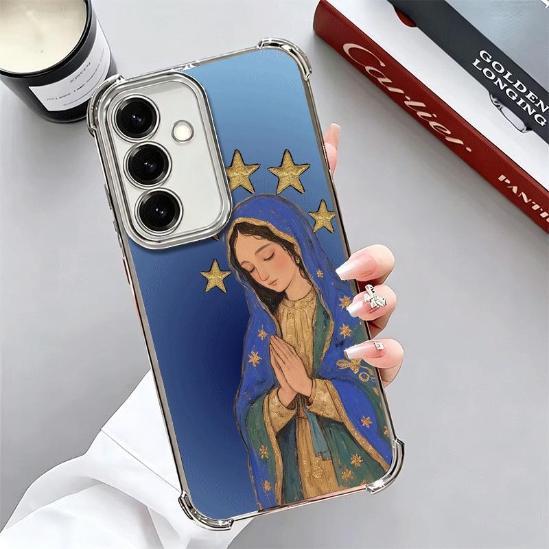 Virgen Mary Virgin De Guadalupe Plating Phone Case For Samsung A17 A07 A37 A57 A16 A56 A15 A55 A14 A54 A13 A53 A26 A36 A25 A35 A