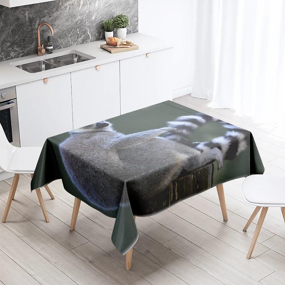 Meerkat Tablecloth Cute Animal  Anti-Stain Waterproof Rectangular Kitchen Table Home Decoration